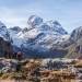 Recent snowfall makes for a stunning backdrop on the Routeburn Track, Fiordland